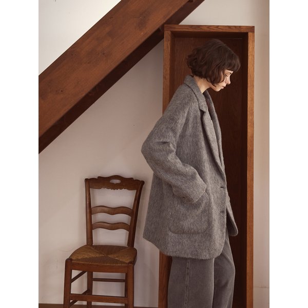 Over-fit Half Two Button Jacket gray