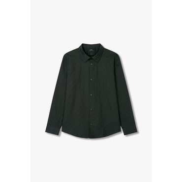 ARMANI EXCHANGE AX남성 로고 패턴 코튼 셔츠A415120002다크그린