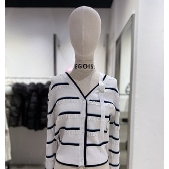 에고이스트 [여주점] 로즈 원숄더 스트라이프 니트 가디건 ES2OKG51