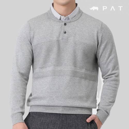 PAT 만수점 / PAT 피에이티 남성 솔리드 이중에리 스웨터
