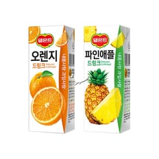 델몬트 드링크팩 2종 190ml 오렌지/ 6팩+파인애플/ 6팩 총12팩 주스 과즙음료