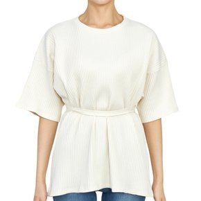 여성 랩 반팔티셔츠 FSHT RIB 000 OFF WHITE