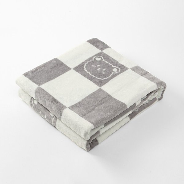 푸근베어 극세사 이불담요(150x200cm) (그레이)