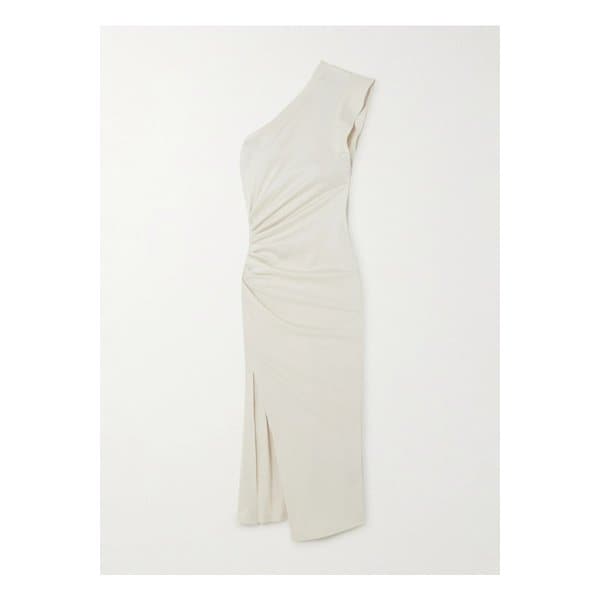 모드 원숄더 러시드 코튼 저지 미디 원피스 1647597333492616