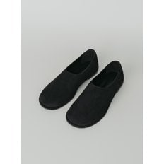 suede flat shoes (black)