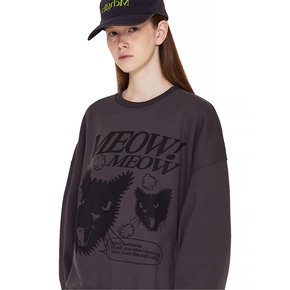 MEOW CAT SWEATSHIRT (CHARCOAL)