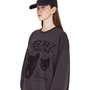 MEOW CAT SWEATSHIRT (CHARCOAL)