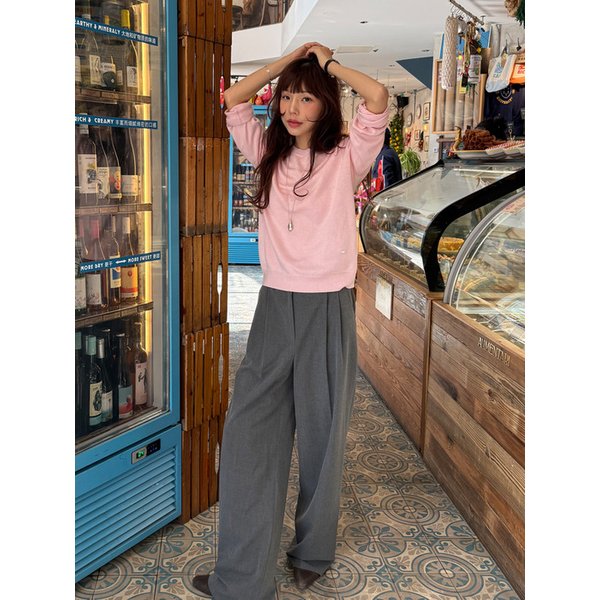 루미 실크 럭스 크루넥 니트 / LUMI SILK LUXE CREW NECK KNIT_4colors