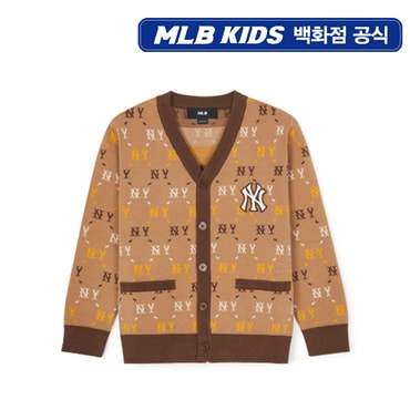 MLB키즈 24FW  다이아 모노그램 전판 니트 가디건 뉴욕양키스 7AKCMD144-50BGS