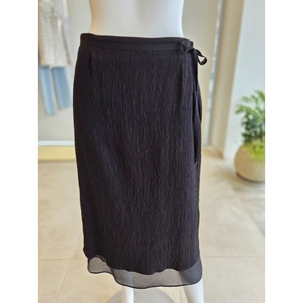 [여주점] [더 아이잗] 여성 링클 시스루 헴 H라인 스커트 (IS3A0SK051)