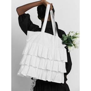 RUFFLE BIG ECO BAG [WHITE]