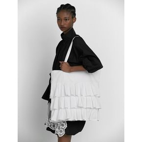 RUFFLE BIG ECO BAG [WHITE]