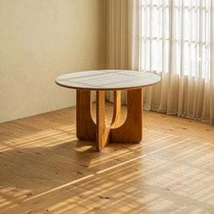 레트로하우스 오아르 원목 세라믹 원형 식탁 테이블 1200 (2컬러)