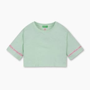 BEACH 자수 크롭 티셔츠_3096C10PCMT