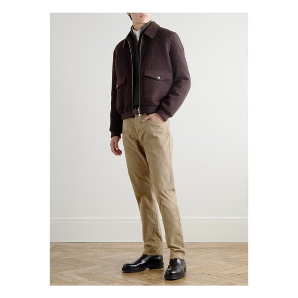 엔필 스탠리 투치 가죽 트리밍 캐시미어 실크 혼방 하프집업 스웨터 그린 46376663162945121