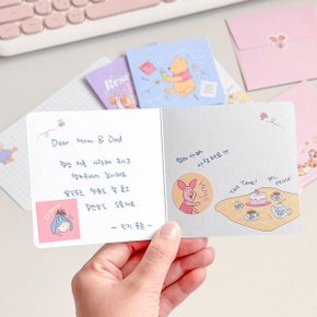 위니더 푸 미니 카드 세트/포근한 감성 일러스트디자인 카드봉투세트