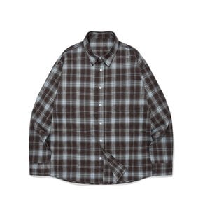 SP POCKET SOFT CHECKED OVERFIT SHIRT-BROWN