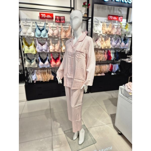 [시흥점] S 비너스 ) 블랙라벨 텐셀 60수 솔리드 파자마 VPA4401W-PK