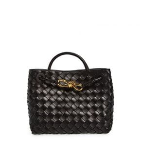 우먼 Bottega Veneta 스몰 Andiamo 인트레치아토 숄더백 크로스백 블랙 Brass/ 블랙 9272232