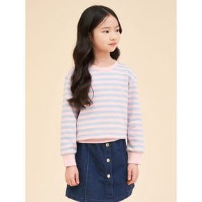 *시즌오프30%*[BEANPOLE KIDS] 스트라이프 스웨트 셔츠  라이트 핑크 (BI4141U08Y)