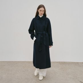 DEVA Minimal Cashmere Handmade Wool Coat_Royal Navy