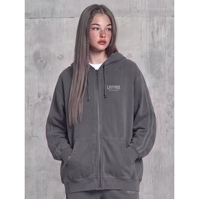 트랙 피그먼트 루즈핏 후드 집업 W 차콜