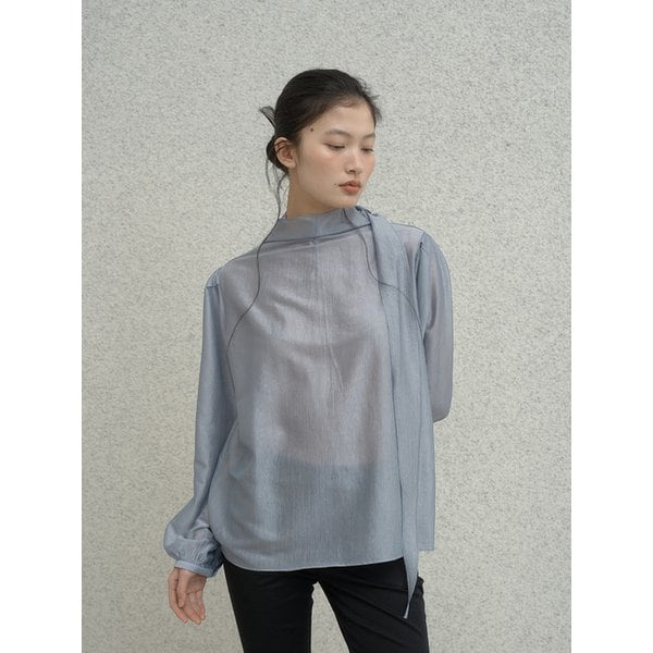 Scarf Blouse - [Sky Blue]