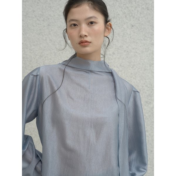 Scarf Blouse - [Sky Blue]
