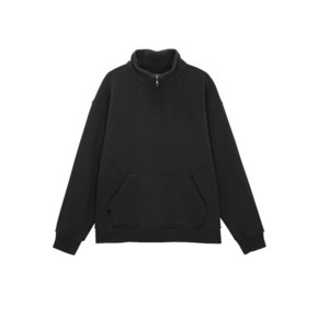 Half zip-up sweat shirt (black)