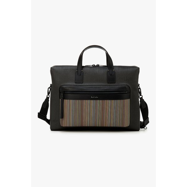 시그니처 스트라이프 코팅 캔버스 폴리오 백 5715332104000