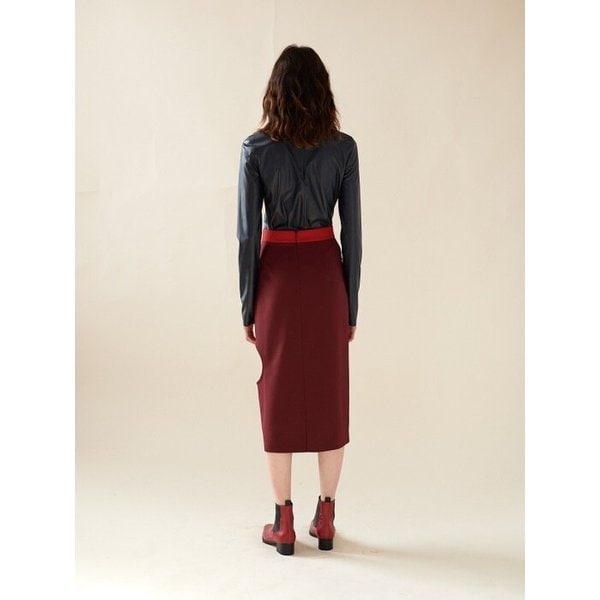 Color Blocking Skirt(Red)