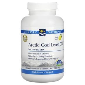 [해외직구] Nordic Naturals 노르딕내추럴 아틱 코드 리버 오일 레몬맛 1000mg 180소프트겔