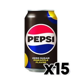 펩시 제로슈가 파인애플 탄산캔음료 355ml x 15개