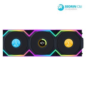 [서린공식] 리안리 UNI FAN SL Wireless LCD 120 블랙 3팩
