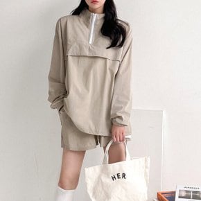 남녀공용 어스 아노락 긴팔 반집업 3color / 데일리 무지 트레이닝 운동복 티셔츠 빅사이즈