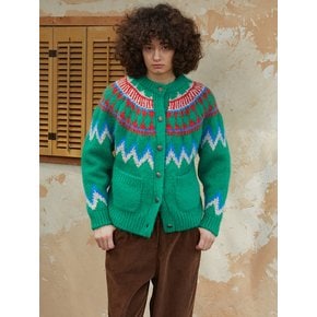 Color Way Nordic Cardigan (Green)