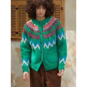 Color Way Nordic Cardigan (Green)