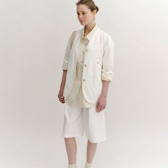 킨더살몬 SS24 Leda Collarless Jacket Off-White