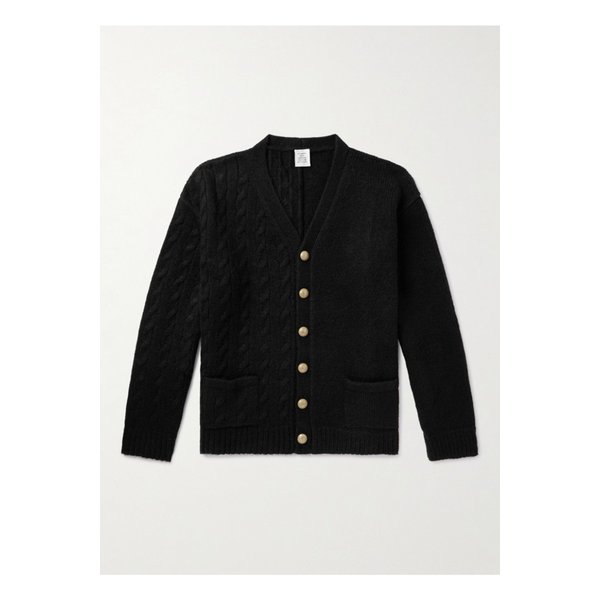 오버사이즈 케이블 니트 골지 알파카 혼방 가디건 블랙 1647597342761680