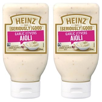  하인즈 갈릭 러버 아이올리 소스 Heinz Seriously Good Garlic Lovers Aioli 295g 2개