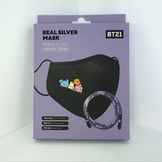 BT21 BTS minini 리얼 실버 3중필터 마스크+마스크줄+뱃지 set