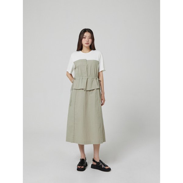 티셔츠 배색 뷔스티에 롱원피스 AR3WO860