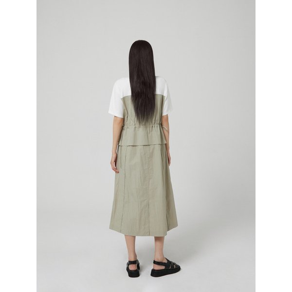 티셔츠 배색 뷔스티에 롱원피스 AR3WO860