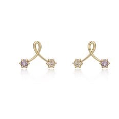 E077 Aete WLB다이아몬드,탄자나이트 14K  귀걸이