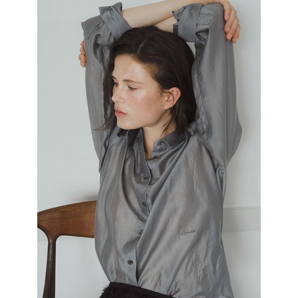 O Sheer Standard Shirt_Gray