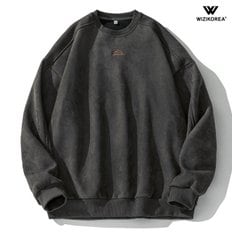 위즈아이 남성 여름 남성 스웨이드 맨투맨 커플 봄 가을 티셔츠 WI051T