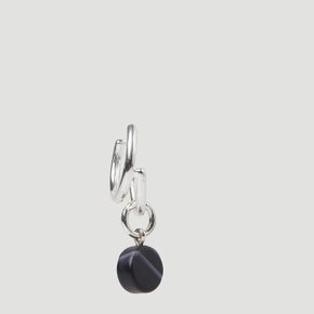 [해외배송] 레텔앤볼브 폴리시드 실버 후프 블랙 아게이트 귀걸이 RW22084 Black agate