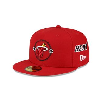 뉴에라 [해외] 900326 NBA Marvel X 마이애미 히트 Red 59FIFTY Fitted Hat