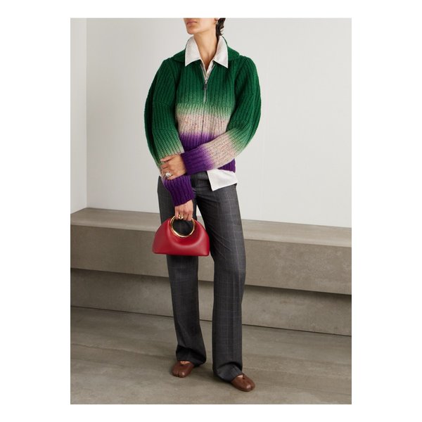 골지 가먼트 다이 울 가디건 그린 46376663162869302