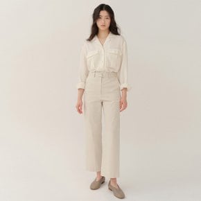 RS24 Belted Cotton Pants Pale-Beige